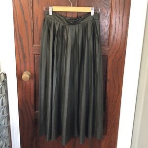 Zara pleated vegan leather midi skirt